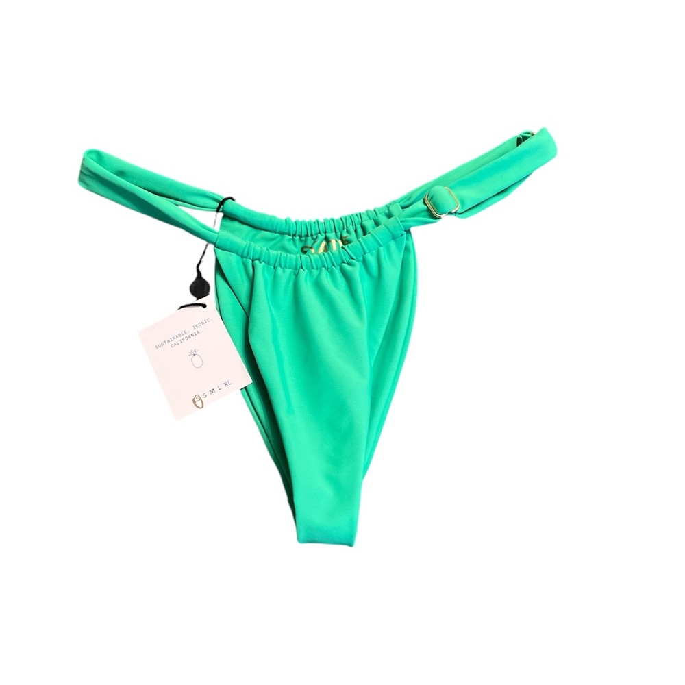 Green Bikini Bottom. Bobbi Thick Style. Size XS. Waimea Print